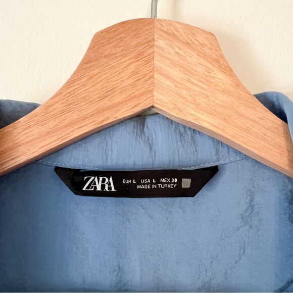 Zara Belted Jumpsuit in Blue Size Large Sleeveless - Picture 7 of 11